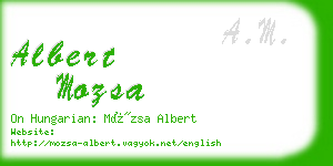 albert mozsa business card